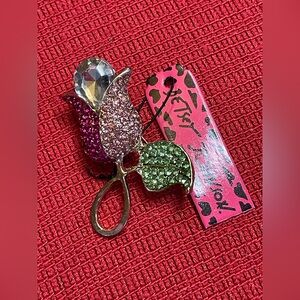 New Betsey Johnson tulip brooch